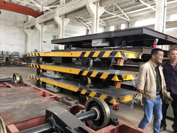 30m/Min 10 Ton Battery Motorized Transfer Trolley For Steel Pipe Movement