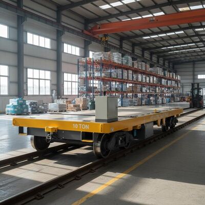 10 Ton Rail Guided Battery Powered Electric Transfer Trolley for Industrial Warehouse Transport