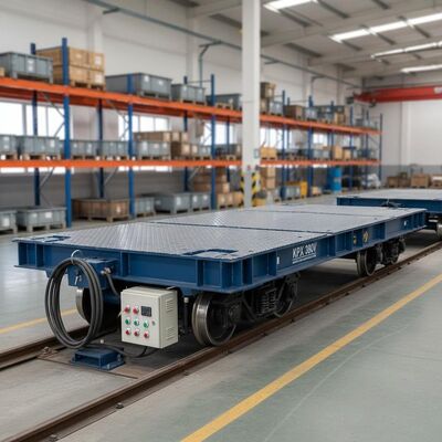 10 Ton Loading Capacity 380V Cable-Powered Rail Transfer Cart with 30m/min Transfer Speed for Industrial Use